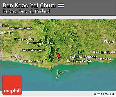 Satellite Panoramic Map of Ban Khao Yai Chum