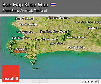 Satellite Panoramic Map of Ban Map Khao Wan