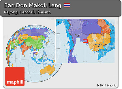Political Location Map of Ban Don Makok Lang