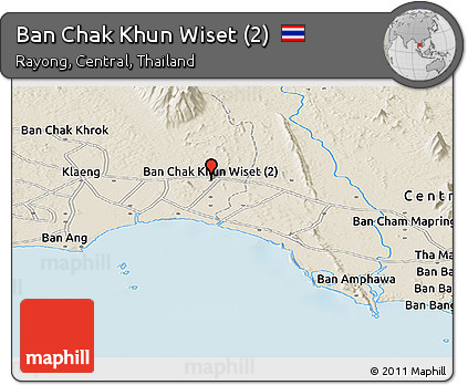 Shaded Relief Panoramic Map of Ban Chak Khun Wiset (2)