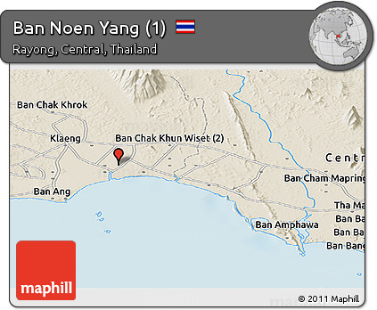 Shaded Relief Panoramic Map of Ban Noen Yang (1)