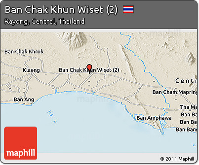 Shaded Relief Panoramic Map of Ban Chak Khun Wiset (2)