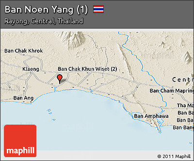 Shaded Relief Panoramic Map of Ban Noen Yang (1)