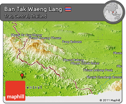 Physical Panoramic Map of Ban Tak Waeng Lang