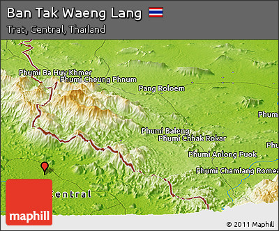 Physical Panoramic Map of Ban Tak Waeng Lang
