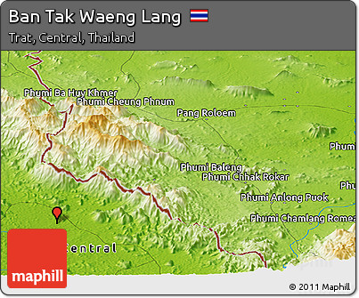 Physical Panoramic Map of Ban Tak Waeng Lang