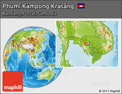 Physical Location Map of Phumĭ Kâmpóng Krâsăng