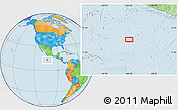 Political Location Map of the area around 12° 42' 56" N, 103° 37' 30" W