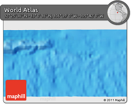 Physical 3D Map of the Area around 12° 42' 56" N, 106° 10' 30" W