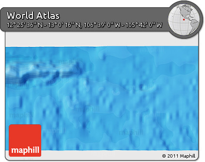 Political 3D Map of the Area around 12° 42' 56" N, 106° 10' 30" W