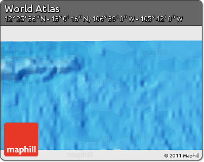 Political 3D Map of the Area around 12° 42' 56" N, 106° 10' 30" W