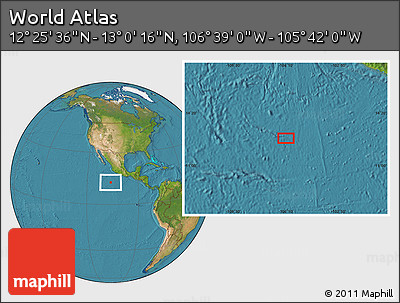 Satellite Location Map of the Area around 12° 42' 56" N, 106° 10' 30" W