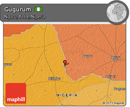 Political 3D Map of Gugurum
