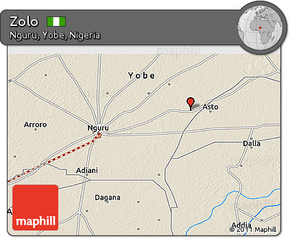 Shaded Relief 3D Map of Zolo