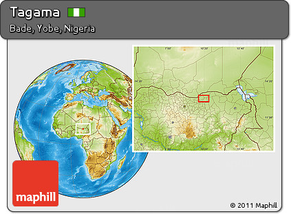 Physical Location Map of Tagama