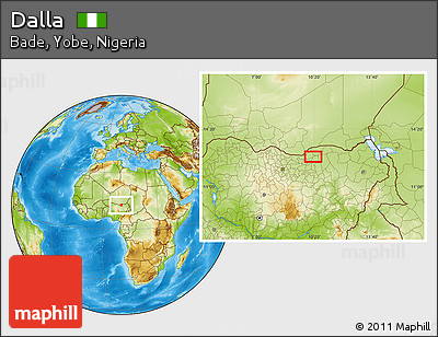 Physical Location Map of Dalla