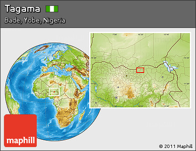 Physical Location Map of Tagama
