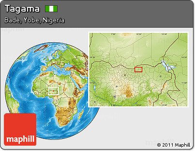 Physical Location Map of Tagama