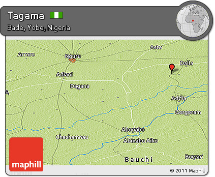 Physical Panoramic Map of Tagama