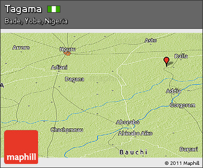 Physical Panoramic Map of Tagama