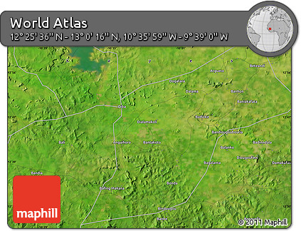 Satellite Map of the Area around 12° 42' 56" N, 10° 7' 30" W