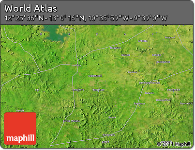 Satellite Map of the Area around 12° 42' 56" N, 10° 7' 30" W