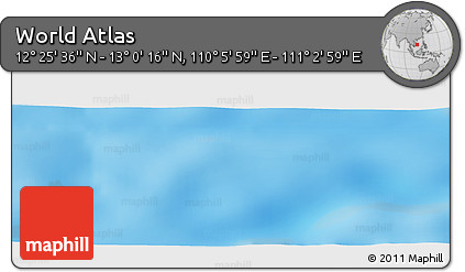 Physical Panoramic Map of the Area around 12° 42' 56" N, 110° 34' 29" E