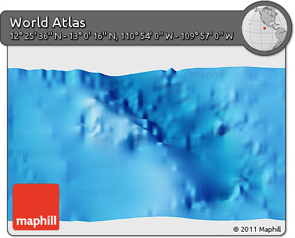 Physical 3D Map of the Area around 12° 42' 56" N, 110° 25' 30" W