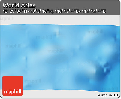 Physical 3D Map of the Area around 12° 42' 56" N, 111° 25' 30" E