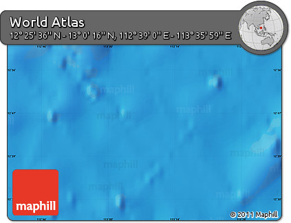 Physical Map of the Area around 12° 42' 56" N, 113° 7' 30" E