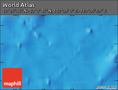 Physical Map of the Area around 12° 42' 56" N, 113° 7' 30" E