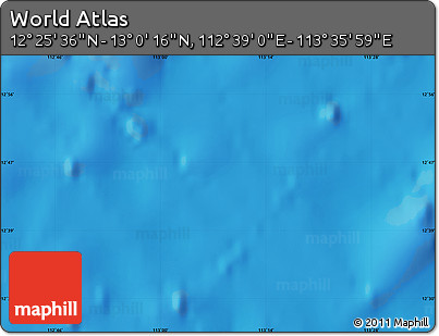 Physical Map of the Area around 12° 42' 56" N, 113° 7' 30" E