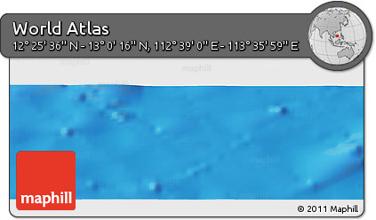 Physical Panoramic Map of the Area around 12° 42' 56" N, 113° 7' 30" E