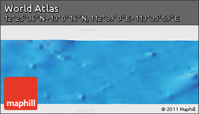 Physical Panoramic Map of the Area around 12° 42' 56" N, 113° 7' 30" E
