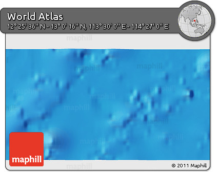 Physical 3D Map of the Area around 12° 42' 56" N, 113° 58' 29" E