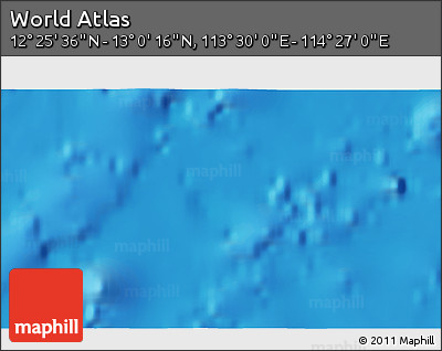 Physical 3D Map of the Area around 12° 42' 56" N, 113° 58' 29" E