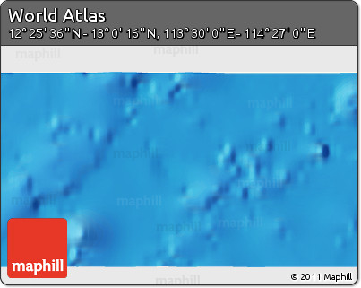 Physical 3D Map of the Area around 12° 42' 56" N, 113° 58' 29" E