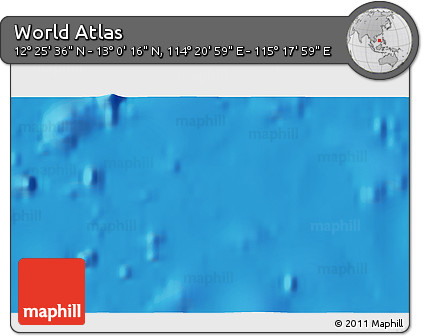 Physical 3D Map of the Area around 12° 42' 56" N, 114° 49' 29" E
