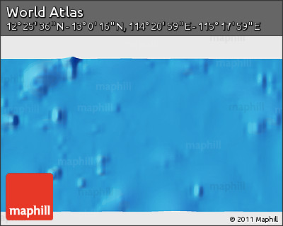 Physical 3D Map of the Area around 12° 42' 56" N, 114° 49' 29" E