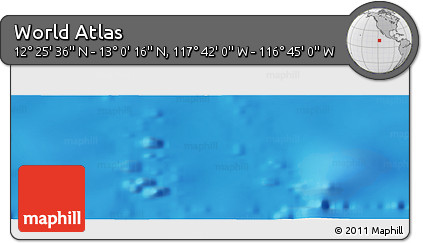 Physical Panoramic Map of the Area around 12° 42' 56" N, 117° 13' 29" W