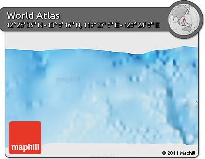 Physical 3D Map of the Area around 12° 42' 56" N, 119° 55' 30" E