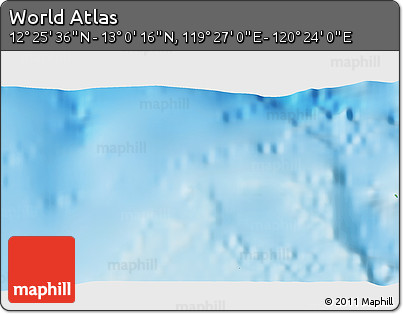 Physical 3D Map of the Area around 12° 42' 56" N, 119° 55' 30" E