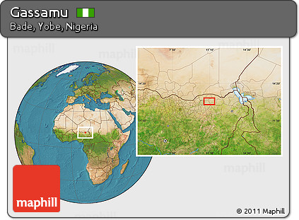 Satellite Location Map of Gassamu