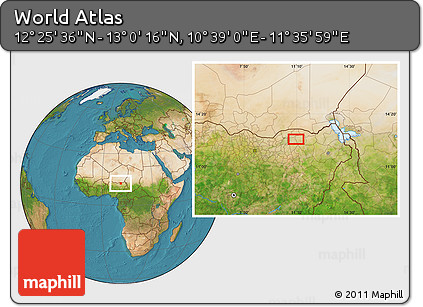 Satellite Location Map of the Area around 12° 42' 56" N, 11° 7' 30" E