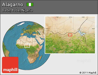 Satellite Location Map of Alagarno