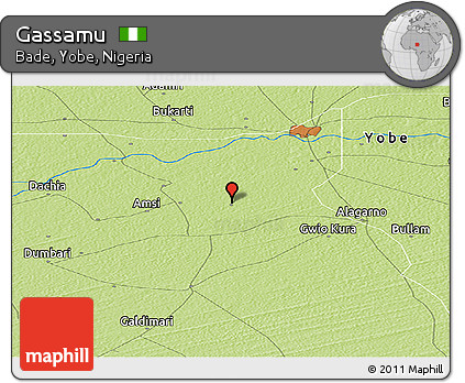 Physical Panoramic Map of Gassamu