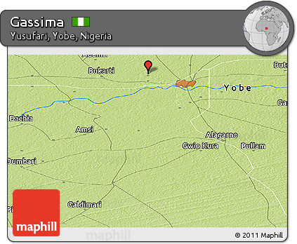 Physical Panoramic Map of Gassima