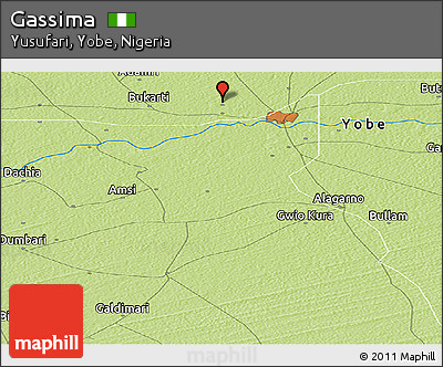 Physical Panoramic Map of Gassima