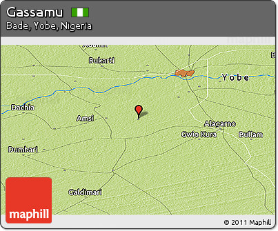 Physical Panoramic Map of Gassamu