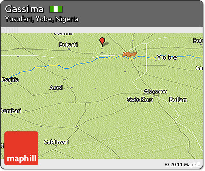 Physical Panoramic Map of Gassima
